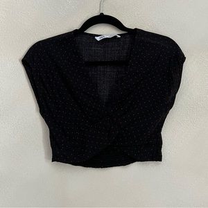 Zara Black + Red Polka Dot Crop Top